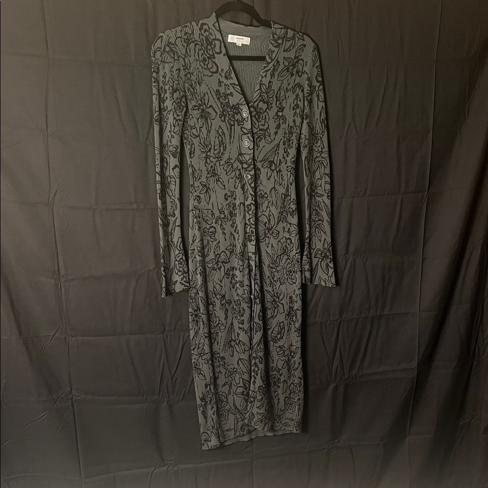 Jason Wu Floral Cardigan Dress Long Sleeve Dress